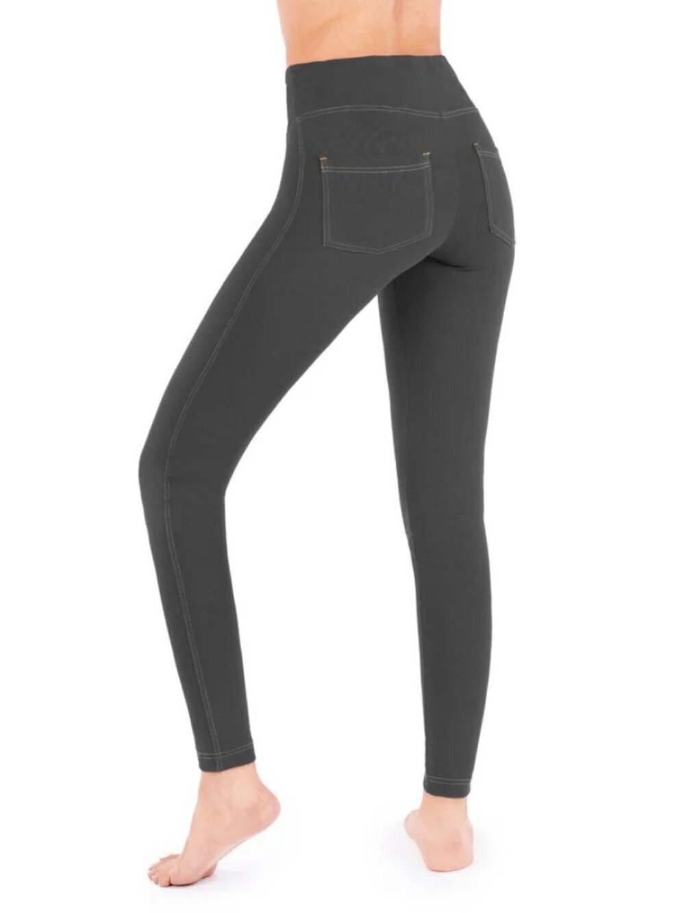 Nirlon NirJEANS Medium High Waist Denim-Look Jeggings Women Sculpting Stretch